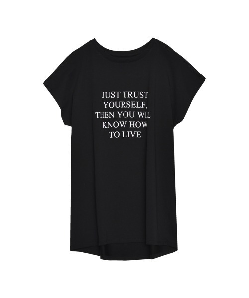 Re:EDIT（リエディ）の「[新デザイン追加][UVカット][接触冷感][紫外線対策][累計販売枚数2.1万枚突破！]選べるフロントロゴorフォトフレンチスリーブTシャツ（Tシャツ/カットソー・レディース・ブラック/オフホワイト/モカ/グレイッシュベージュ/ブラック系その他/ホワイト系その他/ブラック系その他2/ブラック系その他3/ホワイト系その他2/ホワイト系その他3/ホワイト系その他4/ブラック系その他4・MEDIUM/LARGE）」の9枚目の写真