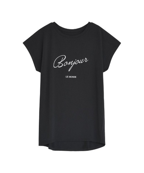 Re:EDIT（リエディ）の「[新デザイン追加][UVカット][接触冷感][紫外線対策][累計販売枚数2.1万枚突破！]選べるフロントロゴorフォトフレンチスリーブTシャツ（Tシャツ/カットソー・レディース・ブラック/オフホワイト/モカ/グレイッシュベージュ/ブラック系その他/ホワイト系その他/ブラック系その他2/ブラック系その他3/ホワイト系その他2/ホワイト系その他3/ホワイト系その他4/ブラック系その他4・MEDIUM/LARGE）」の10枚目の写真