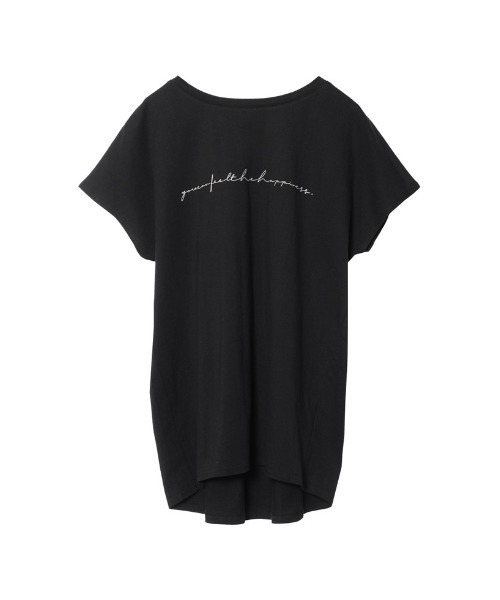 Re:EDIT（リエディ）の「[新デザイン追加][UVカット][接触冷感][紫外線対策][累計販売枚数2.1万枚突破！]選べるフロントロゴorフォトフレンチスリーブTシャツ（Tシャツ/カットソー・レディース・ブラック/オフホワイト/モカ/グレイッシュベージュ/ブラック系その他/ホワイト系その他/ブラック系その他2/ブラック系その他3/ホワイト系その他2/ホワイト系その他3/ホワイト系その他4/ブラック系その他4・MEDIUM/LARGE）」の6枚目の写真