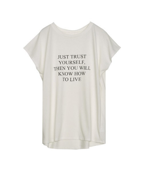 Re:EDIT（リエディ）の「[新デザイン追加][UVカット][接触冷感][紫外線対策][累計販売枚数2.1万枚突破！]選べるフロントロゴorフォトフレンチスリーブTシャツ（Tシャツ/カットソー・レディース・ブラック/オフホワイト/モカ/グレイッシュベージュ/ブラック系その他/ホワイト系その他/ブラック系その他2/ブラック系その他3/ホワイト系その他2/ホワイト系その他3/ホワイト系その他4/ブラック系その他4・MEDIUM/LARGE）」の15枚目の写真