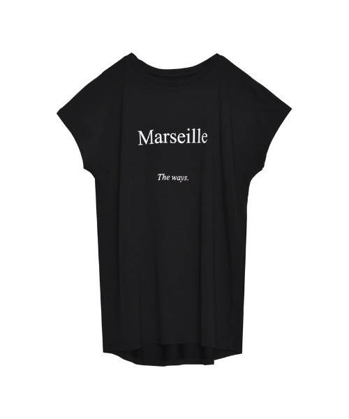 Re:EDIT（リエディ）の「[新デザイン追加][UVカット][接触冷感][紫外線対策][累計販売枚数2.1万枚突破！]選べるフロントロゴorフォトフレンチスリーブTシャツ（Tシャツ/カットソー・レディース・ブラック/オフホワイト/モカ/グレイッシュベージュ/ブラック系その他/ホワイト系その他/ブラック系その他2/ブラック系その他3/ホワイト系その他2/ホワイト系その他3/ホワイト系その他4/ブラック系その他4・MEDIUM/LARGE）」の16枚目の写真