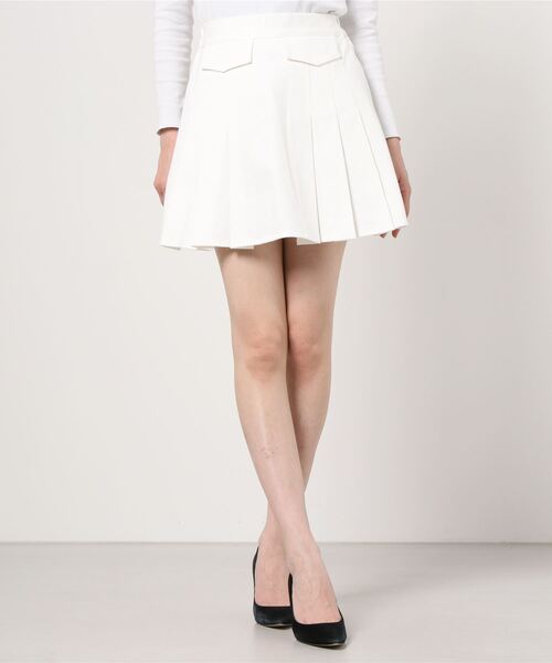 WC（ダブル シー）の「WC/ツイルプリーツスカート（スカート・レディース・ホワイト/ブラック・FREE）」の4枚目の写真