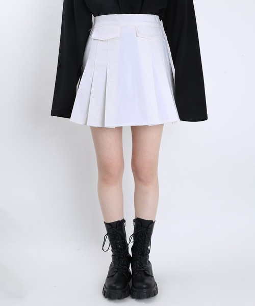 WC（ダブル シー）の「WC/ツイルプリーツスカート（スカート・レディース・ホワイト/ブラック・FREE）」の7枚目の写真