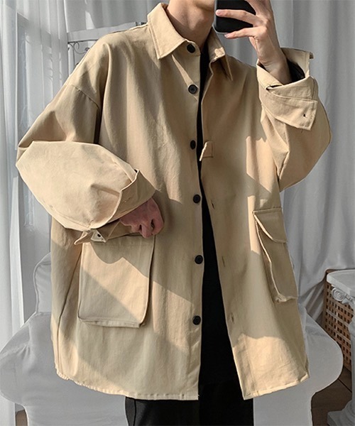 WESTBOY(ウエストボーイ)の「【WB ORIGINALS】 Work Shirt Jacket WO21S212TP(シャツ/ブラウス・メンズ・ブラック/ベージュ/グレー/ピンク・M/L/XL)」の3枚目の写真