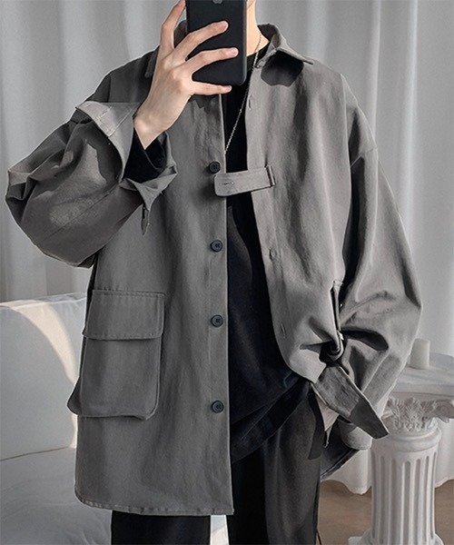 WESTBOY(ウエストボーイ)の「【WB ORIGINALS】 Work Shirt Jacket WO21S212TP(シャツ/ブラウス・メンズ・ブラック/ベージュ/グレー/ピンク・M/L/XL)」の21枚目の写真