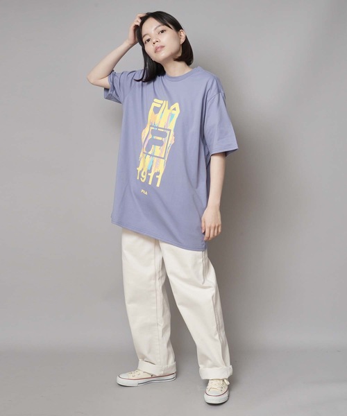 FILA（フィラ）の「【FILA/フィラ】レディースプリント半袖Ｔシャツ（Tシャツ/カットソー・レディース・ホワイト/パープル/オレンジ・MEDIUM/LARGE/X-LARGE）」の16枚目の写真