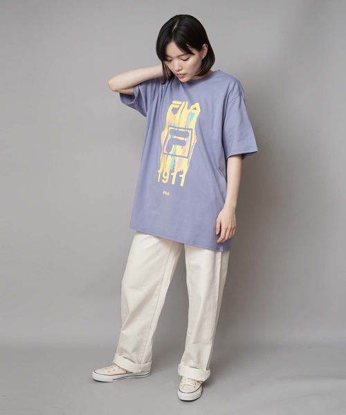 FILA（フィラ）の「【FILA/フィラ】レディースプリント半袖Ｔシャツ（Tシャツ/カットソー・レディース・ホワイト/パープル/オレンジ・MEDIUM/LARGE/X-LARGE）」の15枚目の写真