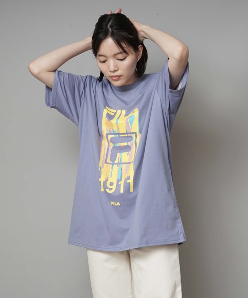 FILA（フィラ）の「【FILA/フィラ】レディースプリント半袖Ｔシャツ（Tシャツ/カットソー・レディース・ホワイト/パープル/オレンジ・MEDIUM/LARGE/X-LARGE）」の11枚目の写真