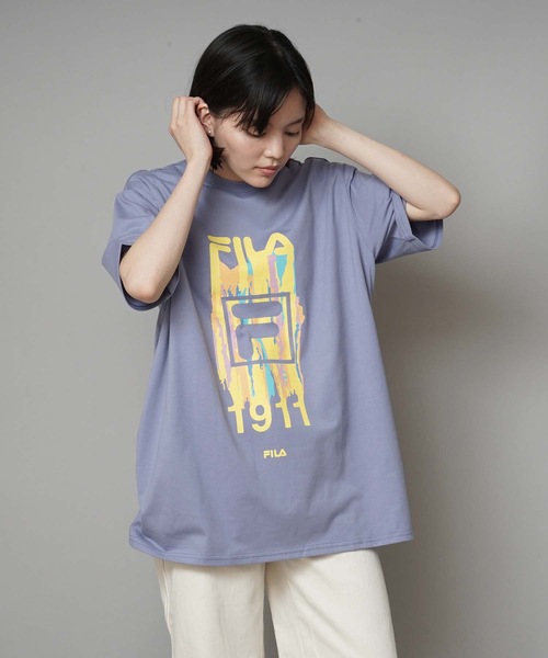 FILA（フィラ）の「【FILA/フィラ】レディースプリント半袖Ｔシャツ（Tシャツ/カットソー・レディース・ホワイト/パープル/オレンジ・MEDIUM/LARGE/X-LARGE）」の8枚目の写真