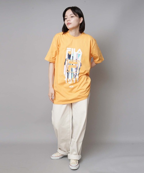 FILA（フィラ）の「【FILA/フィラ】レディースプリント半袖Ｔシャツ（Tシャツ/カットソー・レディース・ホワイト/パープル/オレンジ・MEDIUM/LARGE/X-LARGE）」の6枚目の写真