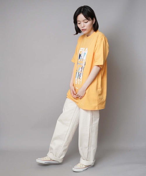 FILA（フィラ）の「【FILA/フィラ】レディースプリント半袖Ｔシャツ（Tシャツ/カットソー・レディース・ホワイト/パープル/オレンジ・MEDIUM/LARGE/X-LARGE）」の5枚目の写真