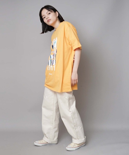 FILA（フィラ）の「【FILA/フィラ】レディースプリント半袖Ｔシャツ（Tシャツ/カットソー・レディース・ホワイト/パープル/オレンジ・MEDIUM/LARGE/X-LARGE）」の4枚目の写真