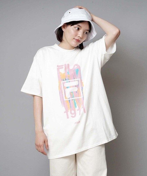 FILA（フィラ）の「【FILA/フィラ】レディースプリント半袖Ｔシャツ（Tシャツ/カットソー・レディース・ホワイト/パープル/オレンジ・MEDIUM/LARGE/X-LARGE）」の19枚目の写真
