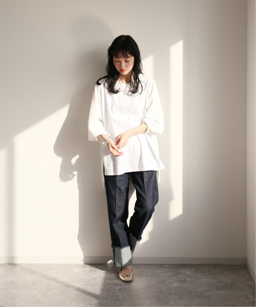 SLOBE IENA(スローブイエナ)の「カットドッキングプルオーバーブラウス【手洗い可能】◆(シャツ/ブラウス・レディース・ブラック/ホワイト・FREE)」の20枚目の写真
