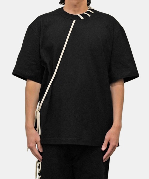 Tシャツ・カットソー CRAIG GREEN FLATLOCK LACE T-SHIRT Flatlock Lace T-Shirt in Black/Cream – SVRN