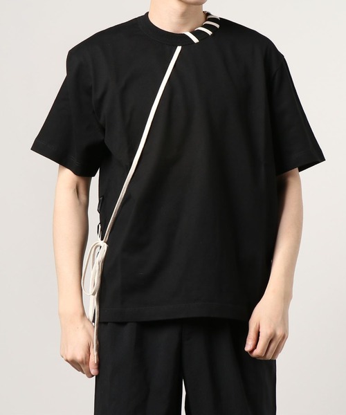 CRAIG GREEN（クレイググリーン）の「【CRAIG GREEN】　LACED T-SHIRT（Tシャツ/カットソー・メンズ・ブラック・LARGE/X-LARGE）」の2枚目の写真