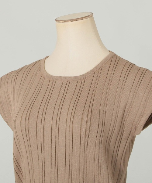 Julia Boutique（ジュリアブティック）の「ランダムリブフレンチスリーブトップス/21000（Tシャツ/カットソー・レディース・ホワイト/モカ/ベージュ/ブラック・ONE）」の20枚目の写真