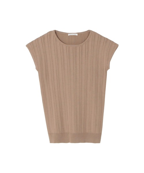 Julia Boutique（ジュリアブティック）の「ランダムリブフレンチスリーブトップス/21000（Tシャツ/カットソー・レディース・ホワイト/モカ/ベージュ/ブラック・ONE）」の18枚目の写真