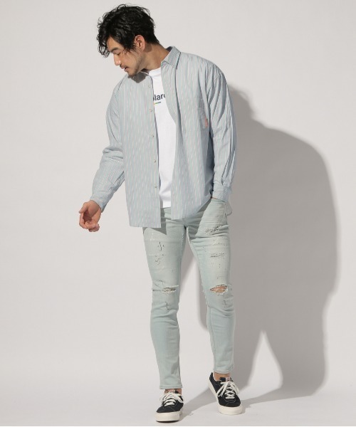BAYFLOW（ベイフロー）の「ストライプシャツ L/S（シャツ/ブラウス・メンズ・ホワイト/ライトブルー・MEDIUM/LARGE）」の8枚目の写真