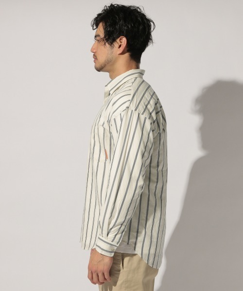 BAYFLOW（ベイフロー）の「ストライプシャツ L/S（シャツ/ブラウス・メンズ・ホワイト/ライトブルー・MEDIUM/LARGE）」の4枚目の写真