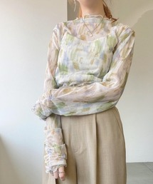 UNRELISH（アンレリッシュ）の「インナー付ニュアンスアートシアートップス（Tシャツ/カットソー）」