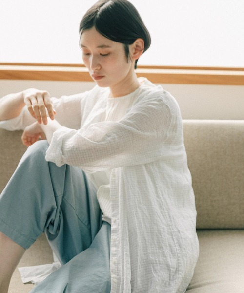 URBAN RESEARCH DOORS(アーバンリサーチドアーズ)の「siiwa 綿麻カルゼイージーパンツ(その他パンツ・レディース・ライトブルー/ピンク・ONE)」の4枚目の写真