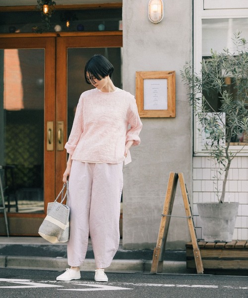URBAN RESEARCH DOORS(アーバンリサーチドアーズ)の「siiwa 綿麻カルゼイージーパンツ(その他パンツ・レディース・ライトブルー/ピンク・ONE)」の5枚目の写真