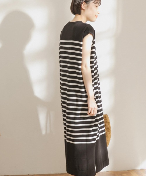 FORK&SPOON(フォークアンドスプーン)の「FORK&SPOON パネルボーダーノースリーブワンピース(ワンピース・レディース・ホワイト系その他/ブルー系その他・ONE)」の9枚目の写真