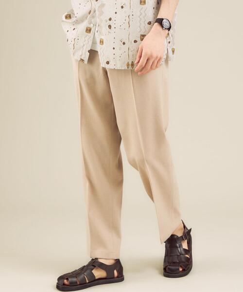 green label relaxing（グリーンレーベルリラクシング）の「＜ 機能 / ストレッチ・防シワ ＞ CM リネンライク ドビー クリース ストレート パンツ（その他パンツ・メンズ・ダークブラウン/ベージュ/コバルトブルー・SMALL/MEDIUM/LARGE/X-LARGE）」の2枚目の写真