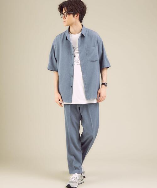 green label relaxing（グリーンレーベルリラクシング）の「＜ 機能 / ストレッチ・防シワ ＞ CM リネンライク ドビー クリース ストレート パンツ（その他パンツ・メンズ・ダークブラウン/ベージュ/コバルトブルー・SMALL/MEDIUM/LARGE/X-LARGE）」の9枚目の写真