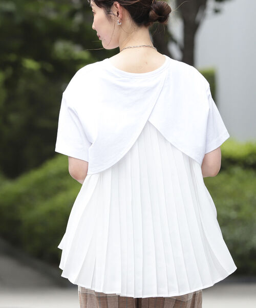 Ray BEAMS（レイビームス）の「Ray BEAMS / バック プリーツ ハーフスリーブ Tシャツ（Tシャツ/カットソー・レディース・ホワイト/ブラック/ラベンダー・ONE SIZE）」の8枚目の写真