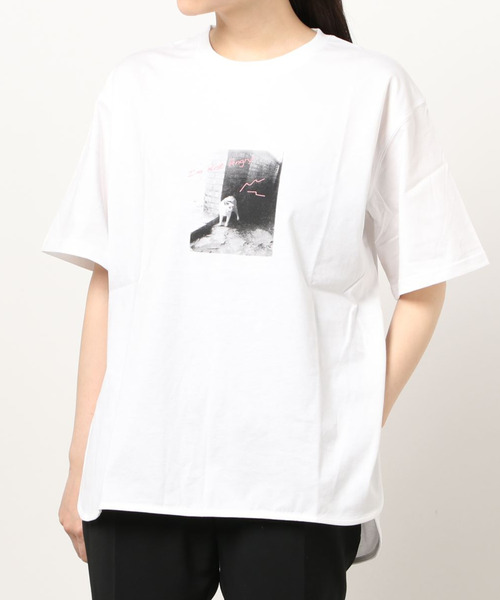 Cepica(セピカ)の「CATフォトTシャツ(Tシャツ/カットソー・レディース・ベージュ/チャコールグレー/オフホワイト・FREE)」の6枚目の写真