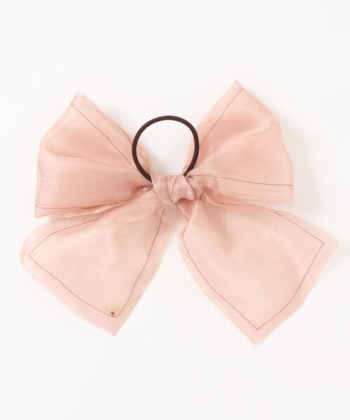 SLURR（スラ―）の「ビッグメッシュリボンポニー（ヘアゴム・レディース・ブラック/ピンク・FREE）」の6枚目の写真