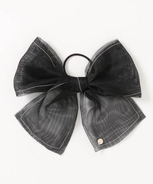 SLURR（スラ―）の「ビッグメッシュリボンポニー（ヘアゴム・レディース・ブラック/ピンク・FREE）」の4枚目の写真