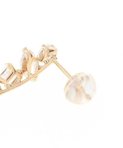 ブルームーンストーン6パーツピアスカフ K10