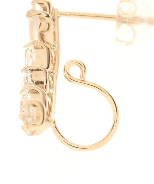 ブルームーンストーン6パーツピアスカフ K10