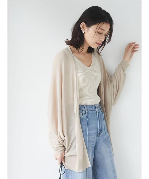 Green Parks(グリーンパークス)の「接触冷感 ドルマンカーデ*(カーディガン/ボレロ・レディース・ライトグレー/ブラック/オフホワイト/ライトベージュ・FREE)」の10枚目の写真