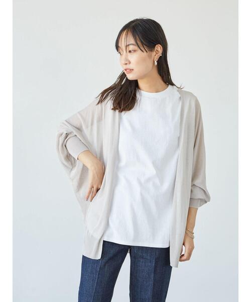 Green Parks(グリーンパークス)の「接触冷感 ドルマンカーデ*(カーディガン/ボレロ・レディース・ライトグレー/ブラック/オフホワイト/ライトベージュ・FREE)」の8枚目の写真