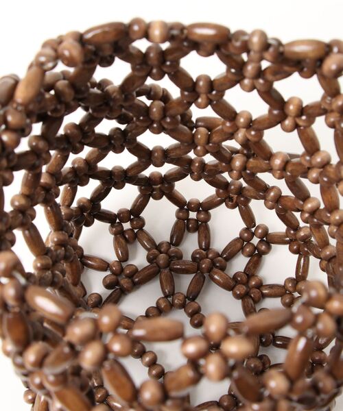 Samansa Mos2（サマンサ モスモス）の「ウッドビーズバッグ（ショルダーバッグ・レディース・オフホワイト/ブラウン・ﾌﾘ-）」の6枚目の写真