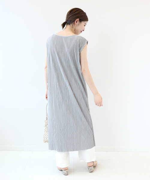 Simplicite(サンプリシテ)の「ワッシャージャガードカットロングプルオーバー◆(Tシャツ/カットソー・レディース・ベージュ/グレー/ブルー系その他・FREE)」の6枚目の写真