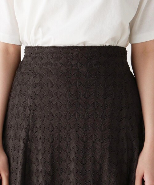 pink adobe（ピンクアドベ）の「◆【M-L】ダイヤ柄ニットレーススカート（スカート・レディース・チャコールグレー/ライトグリーン/アイボリー・40/38）」の7枚目の写真