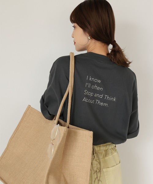 one after another NICE CLAUP（ワンアフターアナザーナイスクラップ）の「【ZOZO限定】ミニマルロゴTシャツ（Tシャツ/カットソー・レディース・オフホワイト/チャコール/サックスブルー/イエロー・FREE）」の7枚目の写真