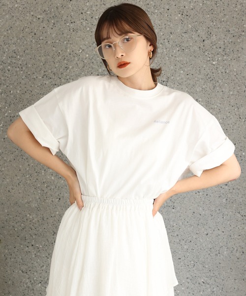 one after another NICE CLAUP（ワンアフターアナザーナイスクラップ）の「【ZOZO限定】ミニマルロゴTシャツ（Tシャツ/カットソー・レディース・オフホワイト/チャコール/サックスブルー/イエロー・FREE）」の21枚目の写真