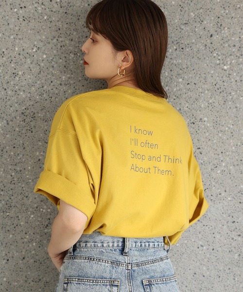 one after another NICE CLAUP（ワンアフターアナザーナイスクラップ）の「【ZOZO限定】ミニマルロゴTシャツ（Tシャツ/カットソー・レディース・オフホワイト/チャコール/サックスブルー/イエロー・FREE）」の5枚目の写真