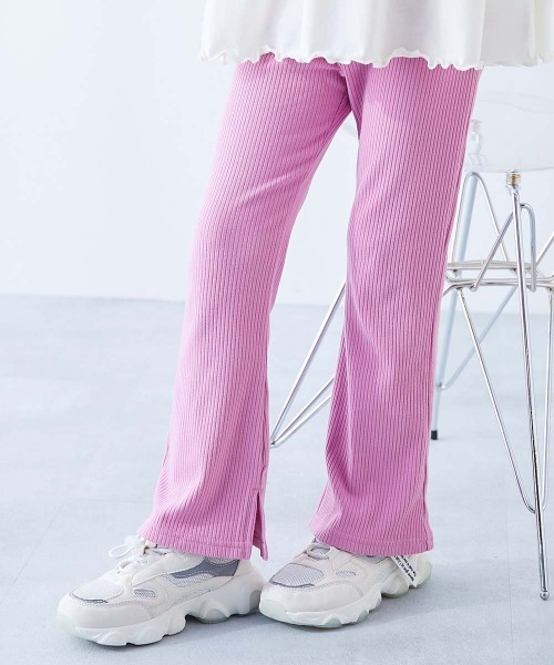 devirock（デビロック）の「すらっと脚長 リブフレアパンツ（その他パンツ・キッズ・グレー系その他/ブラウン系その他/ライトカーキ/ブラック/ブルーグレー/レッド系1/エメラルド/ピンク系6/ピンク系その他2/パープル系5/ヘザーチャコール/ブルー系6/パープル系7/イエロー系3/ブラウン系/杢グレー/ピンク系7・110cm/160cm/140cm/150cm/100cm/130cm/120cm）」の16枚目の写真