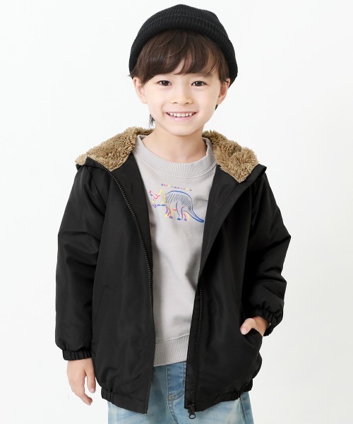 devirock（デビロック）の「裏ボアジャケット（ブルゾン・キッズ・ブラック/ネイビー/レッド/カーキ/ブルーグレー・110cm/100cm/120cm/130cm/140cm/150cm/160cm）」の2枚目の写真