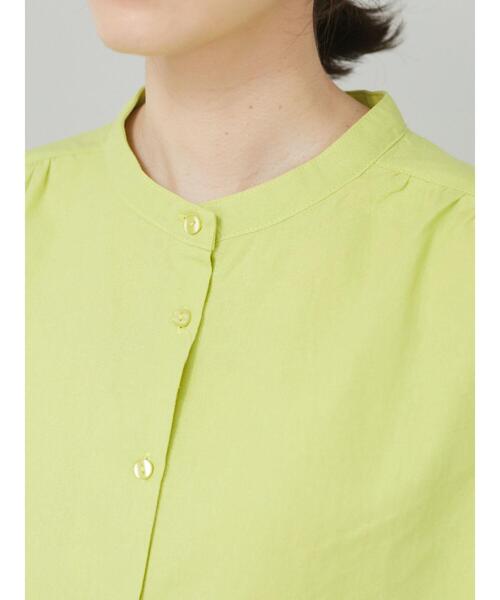 Green　Parks（グリーンパークス）の「ベルギーリネンブレンド ノースリブラウス＊（シャツ/ブラウス・レディース・ブラック/オフホワイト/オリーブ/ピンク/イエロー・FREE）」の15枚目の写真