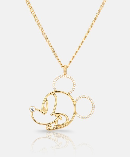イエロー イエロー アクセサリー ミッキーマウス シルバー スターリング ネックレス ネックレス ネックレス Metrocity メトロシティ のファッション ディズニー