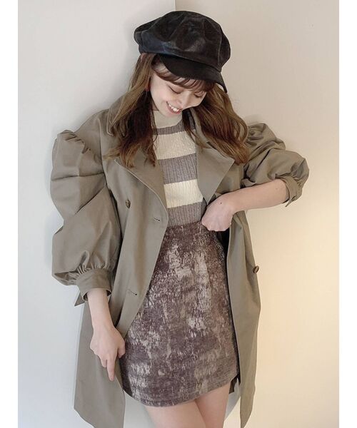 dazzlin（ダズリン）の「ミックスボーダースリーブフレアニット（ニット/セーター・レディース・ブラック/ベージュ/グレー/モカ/オフホワイト・FREE）」の11枚目の写真