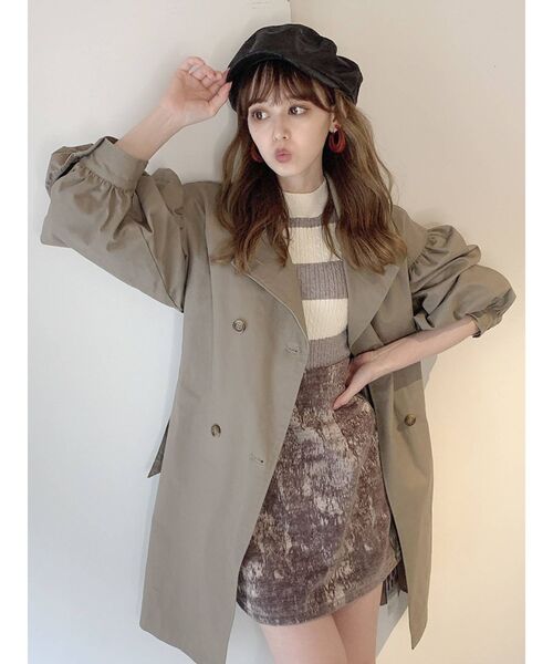 dazzlin（ダズリン）の「ミックスボーダースリーブフレアニット（ニット/セーター・レディース・ブラック/ベージュ/グレー/モカ/オフホワイト・FREE）」の12枚目の写真